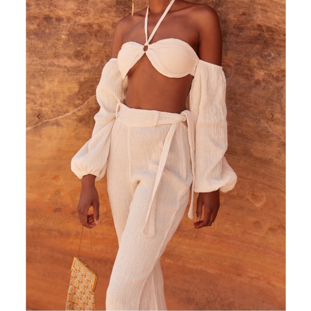 Savannah Morrow Eve Cotton Gauze Flared‎ Pant NEW